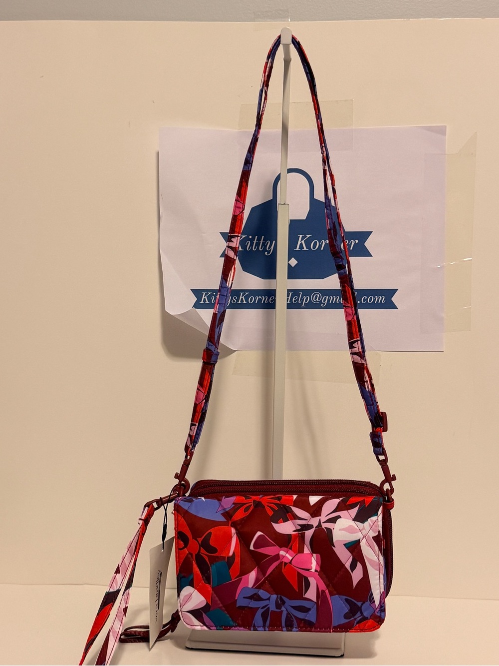 NWT Vera Bradley 3 in 1 Crossbody Bow Show Pattern